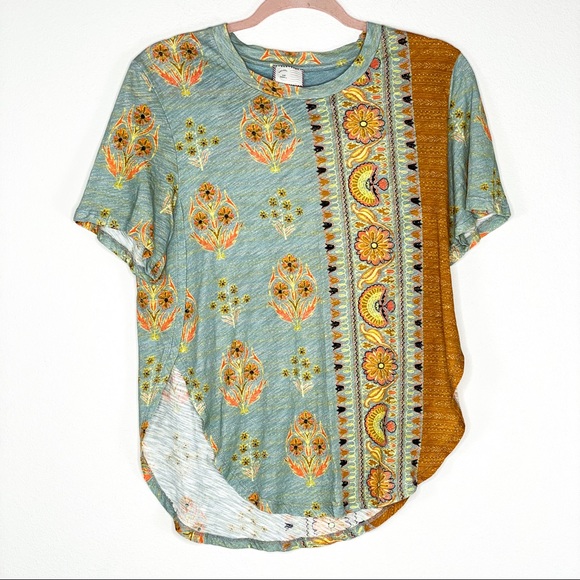 ❤️SOLD❤️Anthro Postmark Delilah Floral Tee Orange - Picture 2 of 8